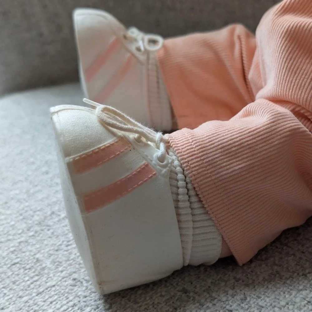 Cabbage Patch Vintage‎ 1982 Kids Doll Yellow Yarn Hair Pigtails Peach Corduroy